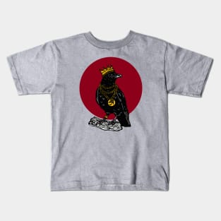 King of Crows on Red Kids T-Shirt